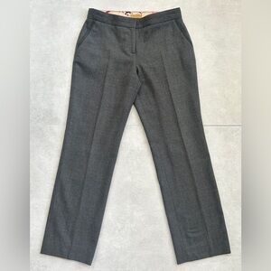 Ted Baker London Virgin Wool Tailored Pants Charcoal Slim Fit, Size US 6